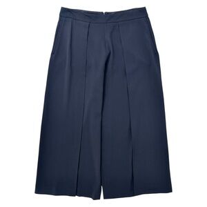 Rag & Bone Rowe Pant - Navy Blue Cropped Pleated Wide Leg Culotte Pants Trousers